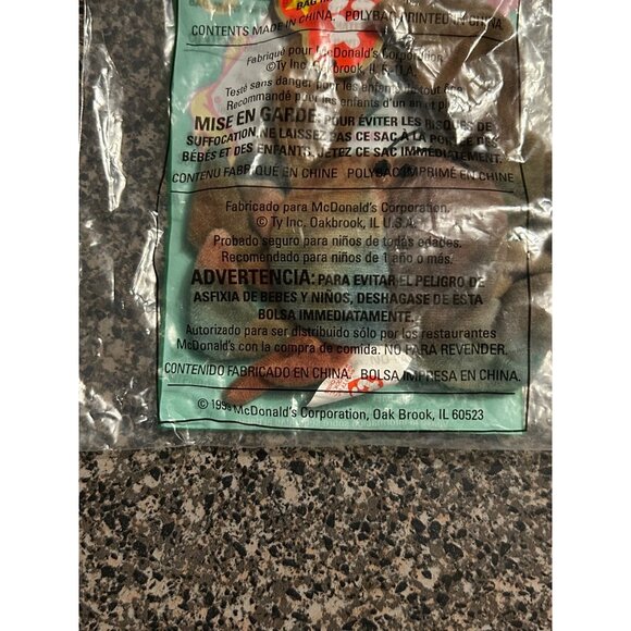 Ty Beanie Baby Claude The Crab McDonalds Toy In Sealed Bag 1999 Collectible - Picture 2 of 3